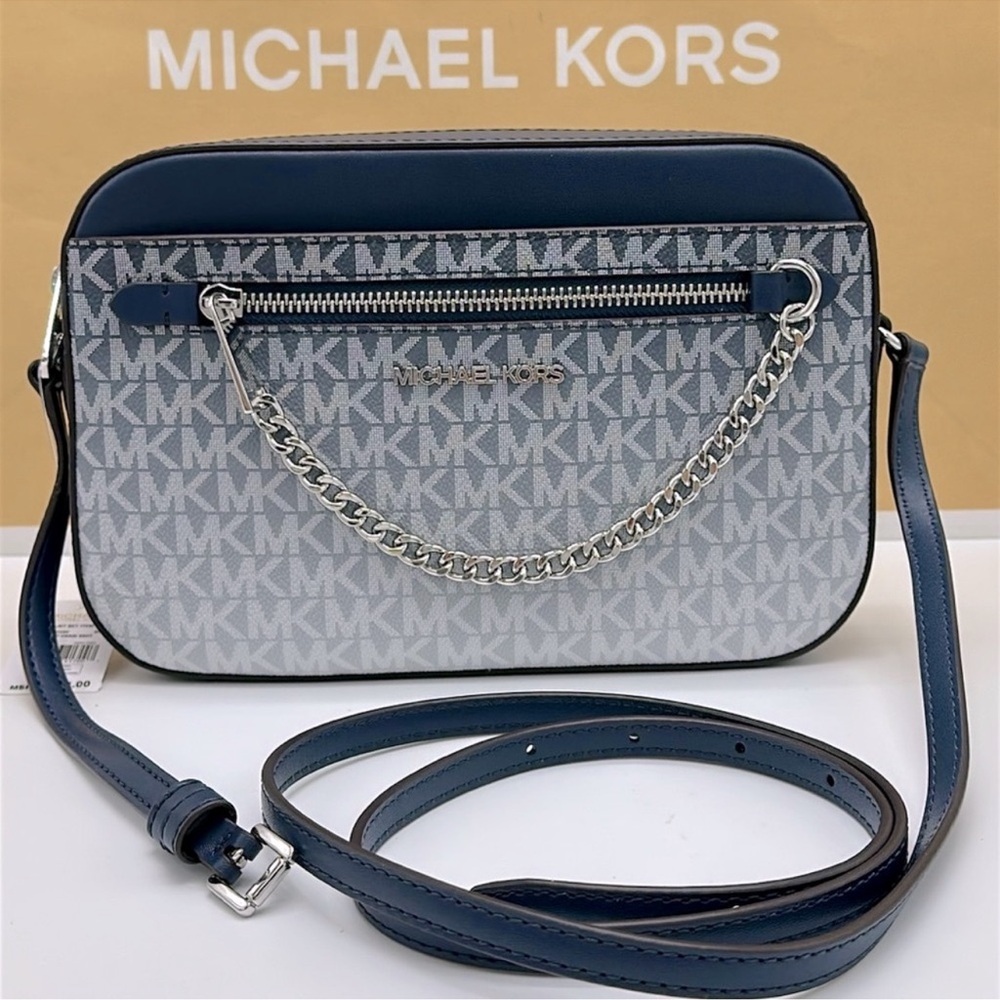 Michael Kors Jet Set Lg Ombré Signature Logo East West Crossbody Body
Navy 
NWT - Picture 8 of 15